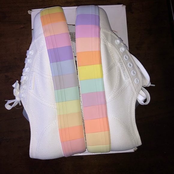 SOLD Superga 2790 white multistripe platform sneak - Picture 6 of 8